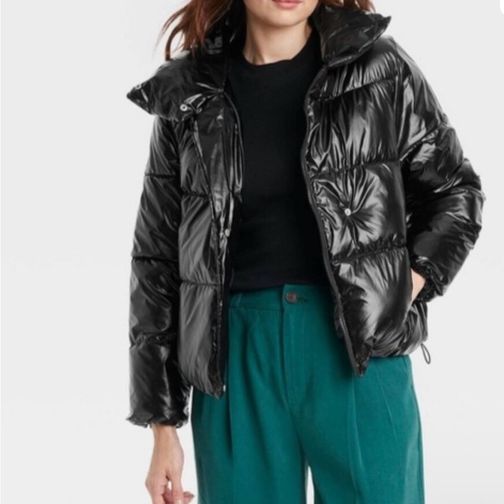 A New day Women's Black Puffer Jacket XL rain coat